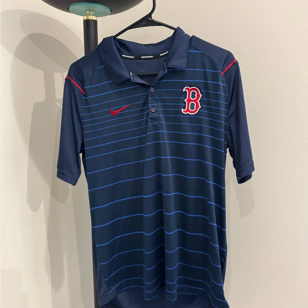 Nike Dri-FIT Navy Polo with Blue Stripes